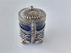 Antique Mustard Pot M  Bros Miller Brothers Sterling Silver Cobalt No Spoon
