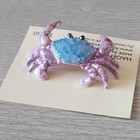 Vintage Hagen Renaker Miniature Crab Purple Blue Glossy Nwt
