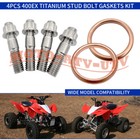 Exhaust Stud Titanium Head Pipe Gasket Upgrade Kit Set For Honda Trx400ex Xr400r