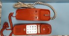 Telephone Wall Desk Orange Trimline Push Button Untested