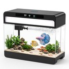 Fish Tank Starter Kit  3 Gallon Smart Aquarium For Betta  Black   3-in-1