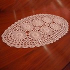 Vintage Oval Cotton Hand Crochet Lace Table Runner Doilies Dresser Scarf Floral