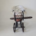 Vtg Miniature Baby Buggy Doll Pram Carriage English French Toy Stroller Decor