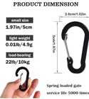 Mini Carabiner Clip Aluminum Lightweight D-shape Spring Keychain Outdoor 10 Pack