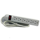 New 3ft 6 Outlet Safety Surge Protector Plug Ac Wall Power Strip Extension