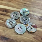 Lot Of 6 Large 0 8 Inch Vintage Old Stock  Abalone Flat Shell Buttons