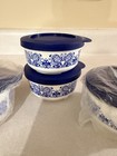 New  Tupperware Floral Interlocking 6oz Containers Set Of 4