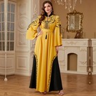 Muslim Abaya Elegant Women Kaftan Embroidery Long Dress Maxi Robe Moroccan Party