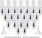 Empty Nail Polish Bottles 5ml 20 Pack Glass Refillable Round Brush White