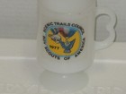 Vintage 1977 Boy Scouts Of America Scenic Trails Council Pedestal Milk Glass Mug