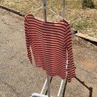 J  Crew Red White Striped Boatneck Top Size Small    Used