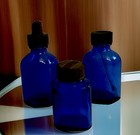 Vintage Cobalt Blue Glass Bottle Dropper Drug Package Inc Medical Apothecary Lot