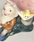 Vtg Royal Sealy Gnome Elf Pixie Hiding From Bee On Flower Petal Bud Vase - Japan
