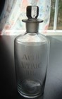 Antique Etched Acid Nitric Dil Apothecary Bottle With Glass Stopper