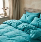 Turquoise Cotton Duvet Cover Set     Soft Breathable 100  Poplin Bedding Boho Set