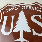 Vintage Forest Service Sign - Agricultural National Park Porcelain Gas Pump Sign