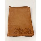 Brown Genuine Leather Bible Case Book Cover Zipper 