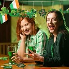 24 Pcs St  Patrick s Day Tree Ornaments Wooden Shamrock Gnome Ornaments For 