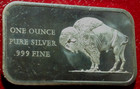 1972  Buffalo Bar-america Bicentennial 1 Troy Oz 999 Fine Silver By Madison Mint