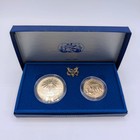 1986 Us Liberty Coin Set Unc Silver Dollar Philadelphia Half Dollar Denver Ogp