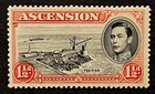 Travelstamps  Ascension Stamps Sg 40 - 13 1 2 Perf - 1 1 2d Mint Mogh