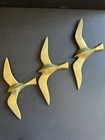Vtg Mcm Flying Seagull Bird Wall Decor Solid  Brass Made In India Set Of 3