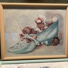 Vintage Pair Of Framed Beatrix Potter Nursery Rhyme Watercolor Illustrations