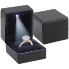 Novel Box Square Led Light Ring Box    luxury Jewelry Gift Case In Multiple Colors