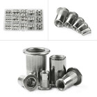 150pcs M3-m8 Aluminum Rivet Flat Head Threaded Set Rivet Nuts Blind Nutsert Kit