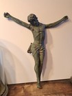 Antique 19 Century Big 23 Inch France Church Heavy Bronze Patine  Corpus Wall