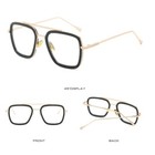 Square Glasses Men s Black Gold Frame Clear Lens Eyeglasses Retro Style Trendy