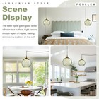 Pobllem Plug In Vintage Pendant Light Green Glass Boho Hanging Swag Lamp