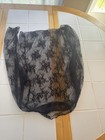 Womens Black Sheer Floral Chiffon Scarf Wrap Lightweight Polyester