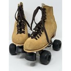 Vintage 130 Riedell Roller Skates Tan Suede Size 7 Suregrip Super X 4r Plate