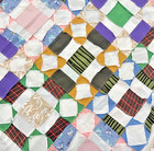 Handmade Original Stained Glass Lattice Cotton Patchwork Quilt Top topper 86x86 