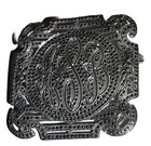 Art Deco Art Nouveau 925  Sterling Brooch  Square 20 Grams Marcasite Monogram