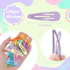 120 Pcs 40 Colors Metal Snap Hair Clips  2 Inch Hair Barrettes Hair Accessories
