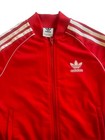 Adidas Boys Red white 3-stripes Track Jacket Full Zip Pockets 9-10y