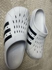 Adidas Adilette Comfort Men   s Slide Sandals White black Us 13 M Rubber