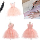 Kids Flower Girl Bow Princess Dress For Girls Party Wedding Bridesmaid Gown