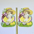 Vtg Eureka Spring Flowers Mary Little Lamb Chicks Bows Double Sided Cutout Decor