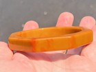 Vtg Bakelite Bangle Bracelet Octagon Butterscotch Orange Marbled 1 2 In  Wide