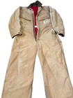 Vtg Carhartt 996q Coveralls Mens 42 Regular Quilt Lined Canvas Brown Made In Usa