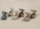 Hr Hagen Renaker Lot Of 6 Miniature Mouse Holding Tail Figurines Mice
