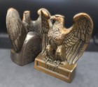 Pair Vintage 1776 Eagle Bookends By Philadelphia Mfg  Co  W antique Brass Finish