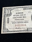 1929  10 American National Bank Of Ebensburg  Pa National Currency Ch  6209