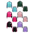 Kids Girls Sweatsuit Active Tracksuit Gifts Coat With Bottoms 2 Piece Collar