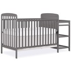 Anna 3-in-1 Convertible Full-size Baby Crib   Changer With Storage In Steel G   