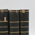 Moliere Oeuvres 3 Vol Set Garnier Fr  res Antique French Leather Bound Books Vtg