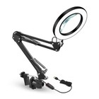 5x Magnifying Desk Lamp Usb 3 Colors Dimming Table Lamp For Reading Soldering Us